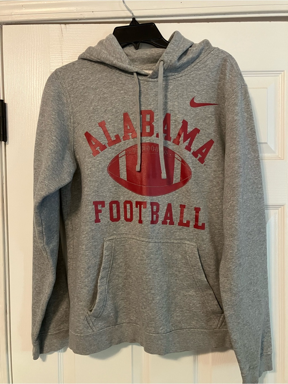 Alabama Crimson Tide Football Nike Gray Hooded Sweatshirt Mens Size Small
